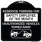 Signmission Reserved Parking for Safety Employee of the Month Unauthorized Vehicles Towed Away, BW-1818-23077 A-DES-BW-1818-23077 - alternate 1